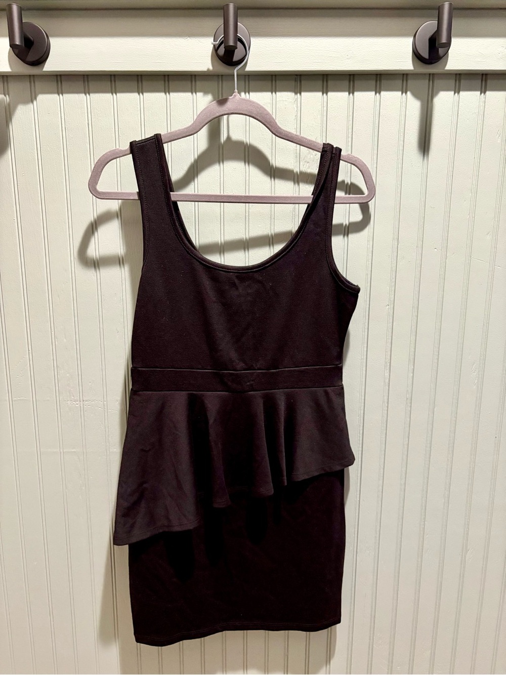 living doll Black Peplum Mini Dress